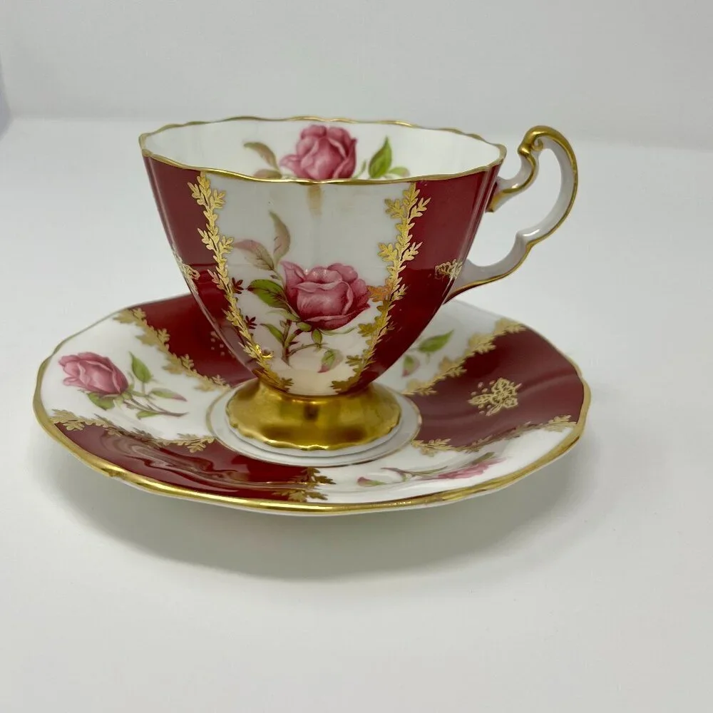 Vintage Adderley Bone China Teacup and Saucer Set